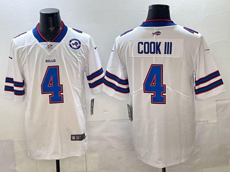 Men 2025 Nike Buffalo Bills #4 Cook iii white Limited NFL Jersey style 01